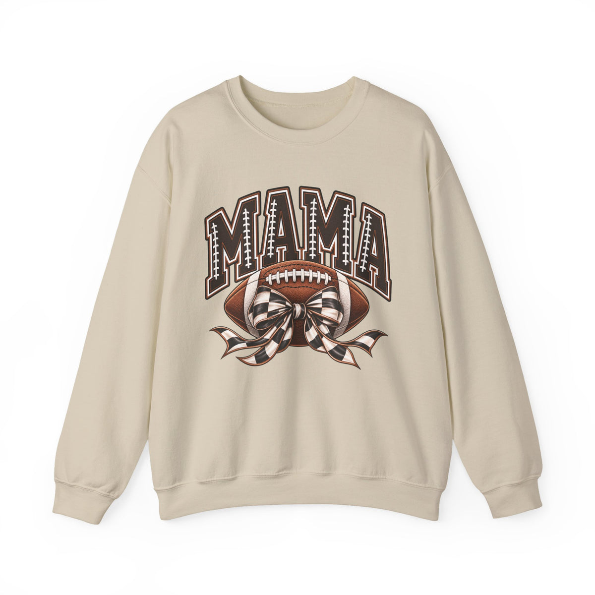 Mama Football Crewneck Sweatshirt — Vintage Gridiron Mom Graphic
