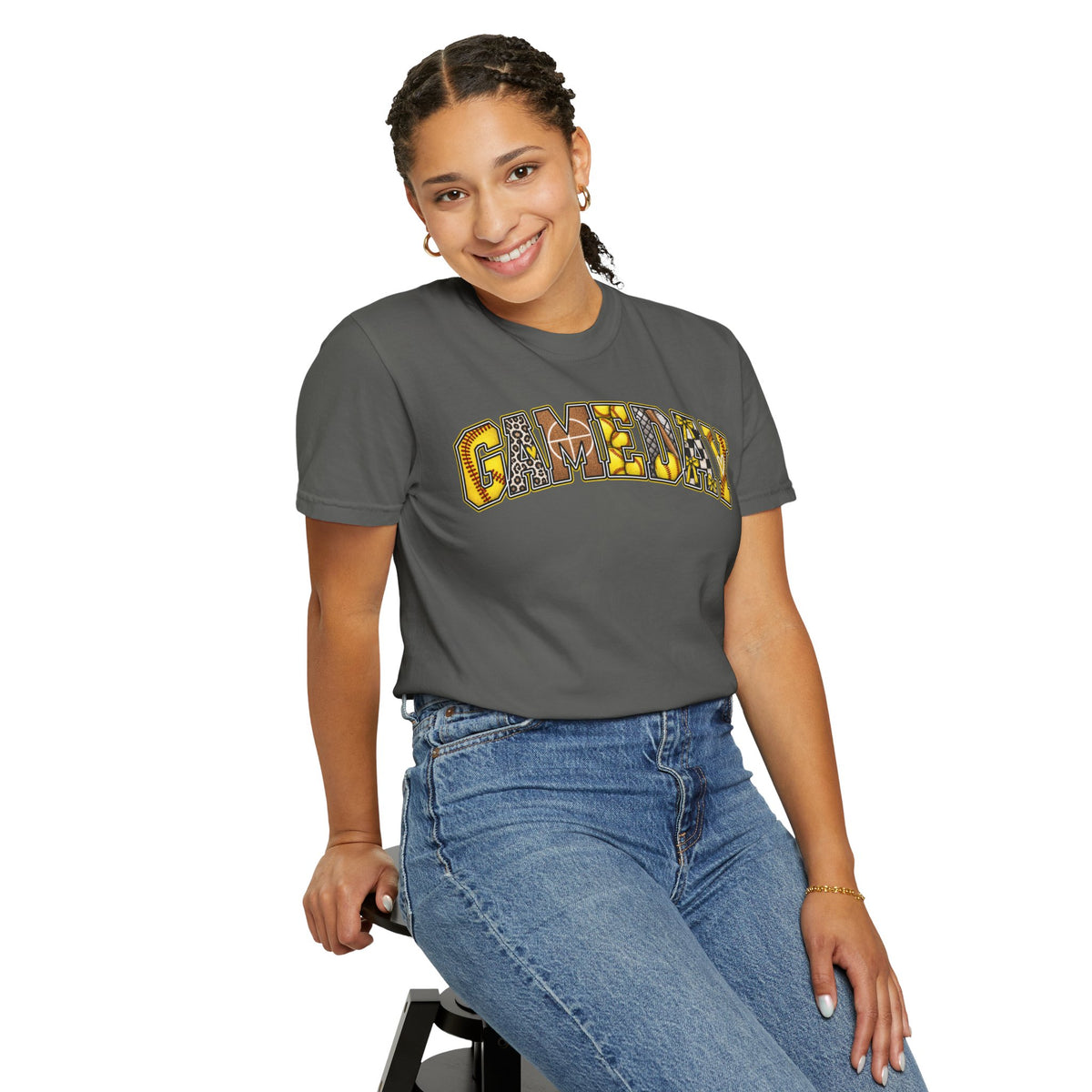 Softball Gameday Retro Patchwork T-Shirt