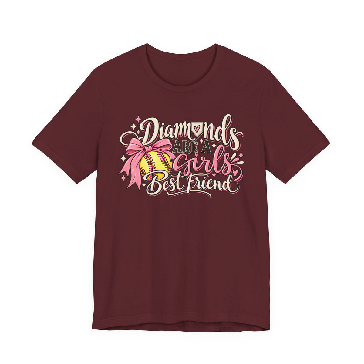 Diamonds Are a Girl's Best Friend Softball Graphic Tee