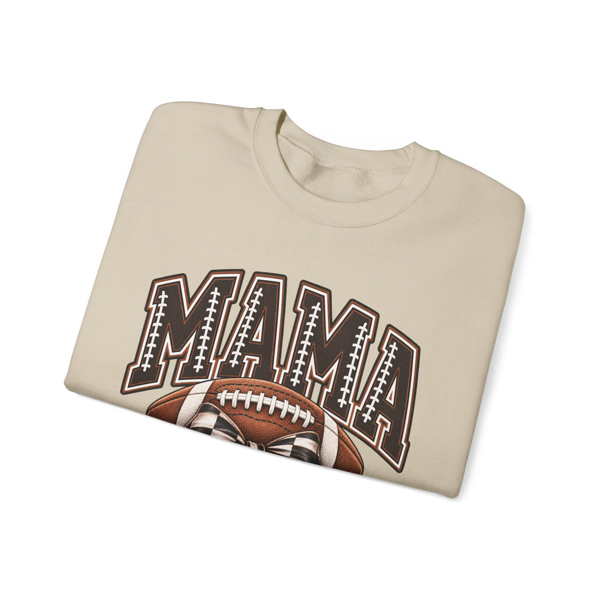Mama Football Crewneck Sweatshirt — Vintage Gridiron Mom Graphic