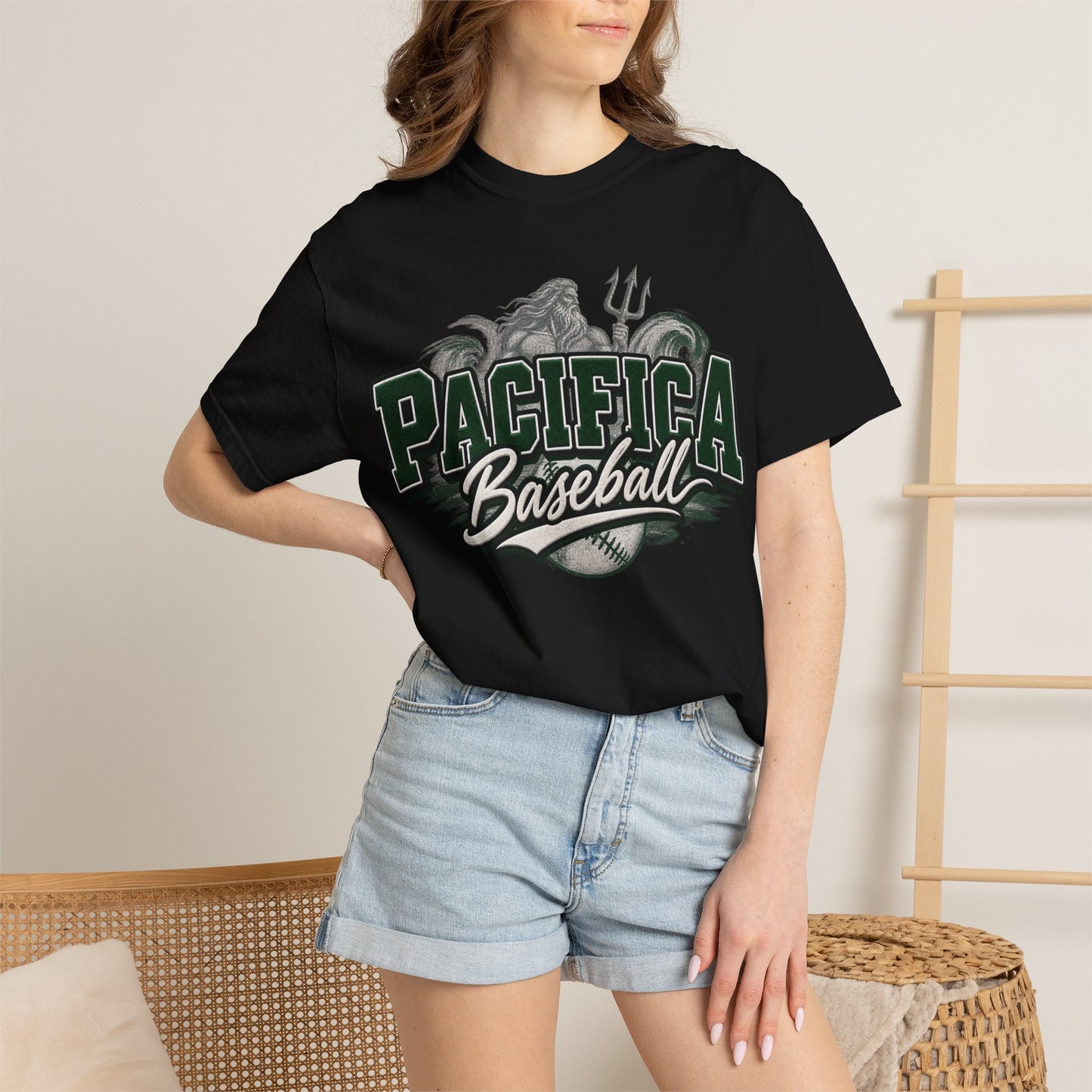 Pacifica Baseball T‑Shirt – Retro Trident Sports Tee