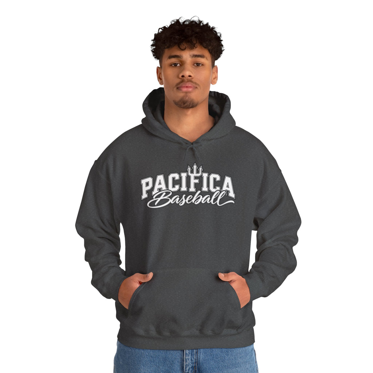 Pacifica Baseball Hoodie — Vintage Script Team Logo Sweatshirt