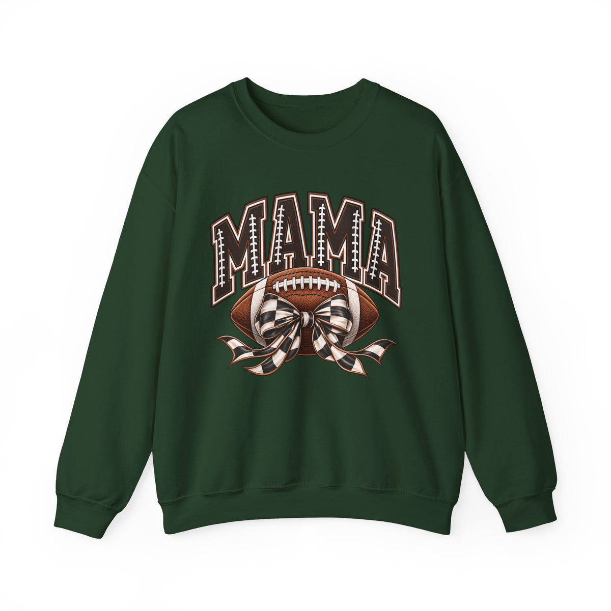Mama Football Crewneck Sweatshirt — Vintage Gridiron Mom Graphic