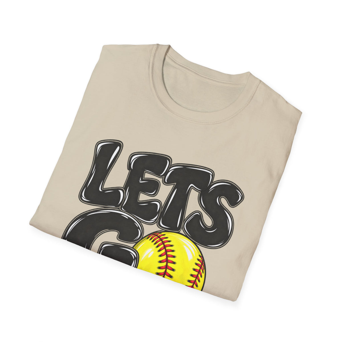 Lets Go Softball T-Shirt — "LETS GO" Graphic with Softball