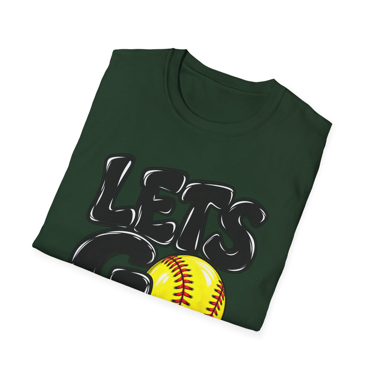 Lets Go Softball T-Shirt — "LETS GO" Graphic with Softball