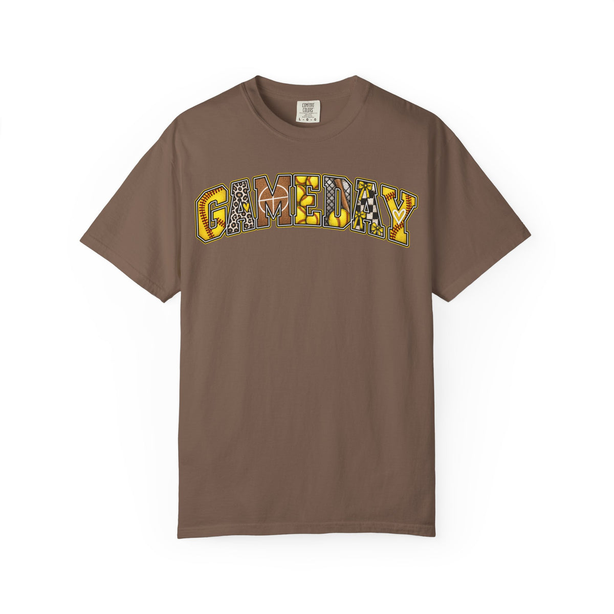 Softball Gameday Retro Patchwork T-Shirt