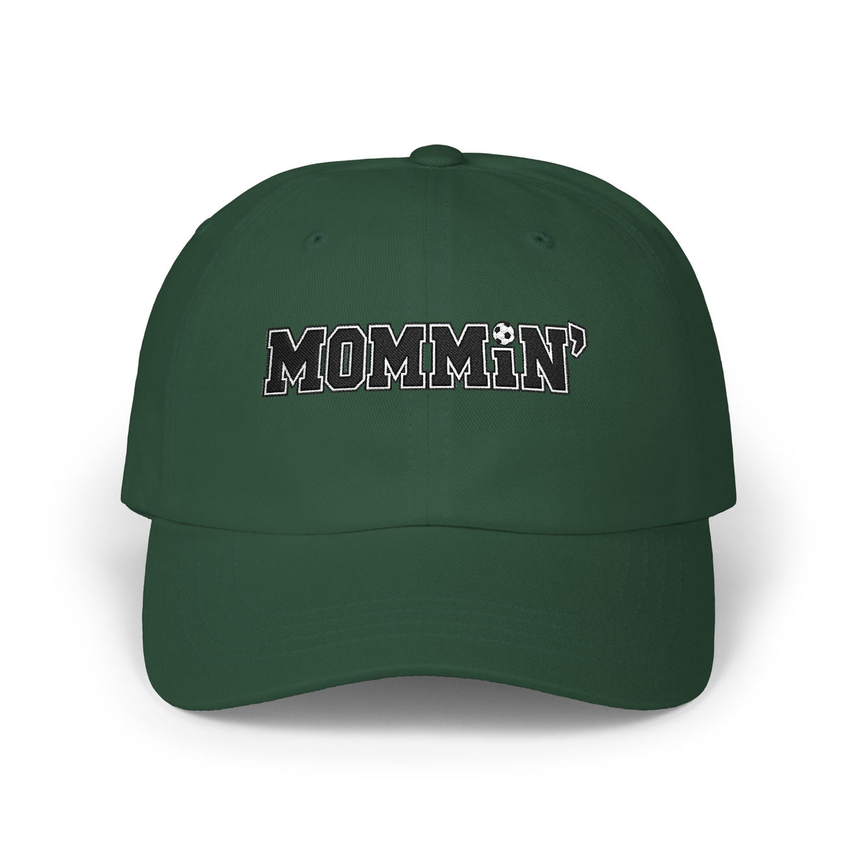 Mommin' Dad Cap — Casual White Soccer Hat for Moms