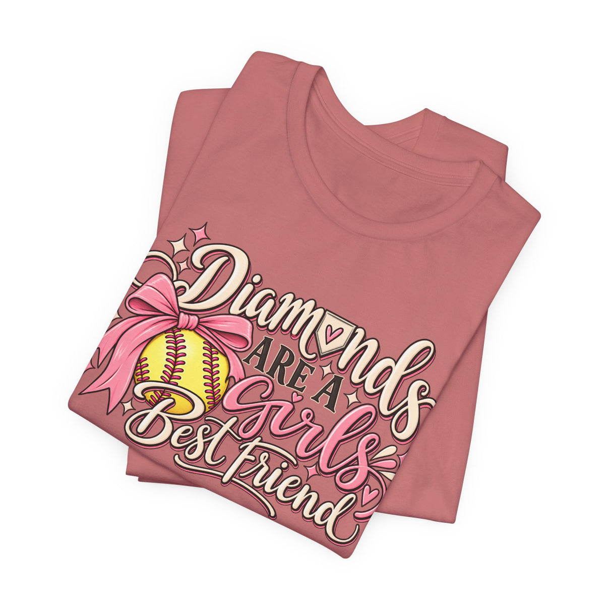 Diamonds Are a Girl's Best Friend Softball Graphic Tee