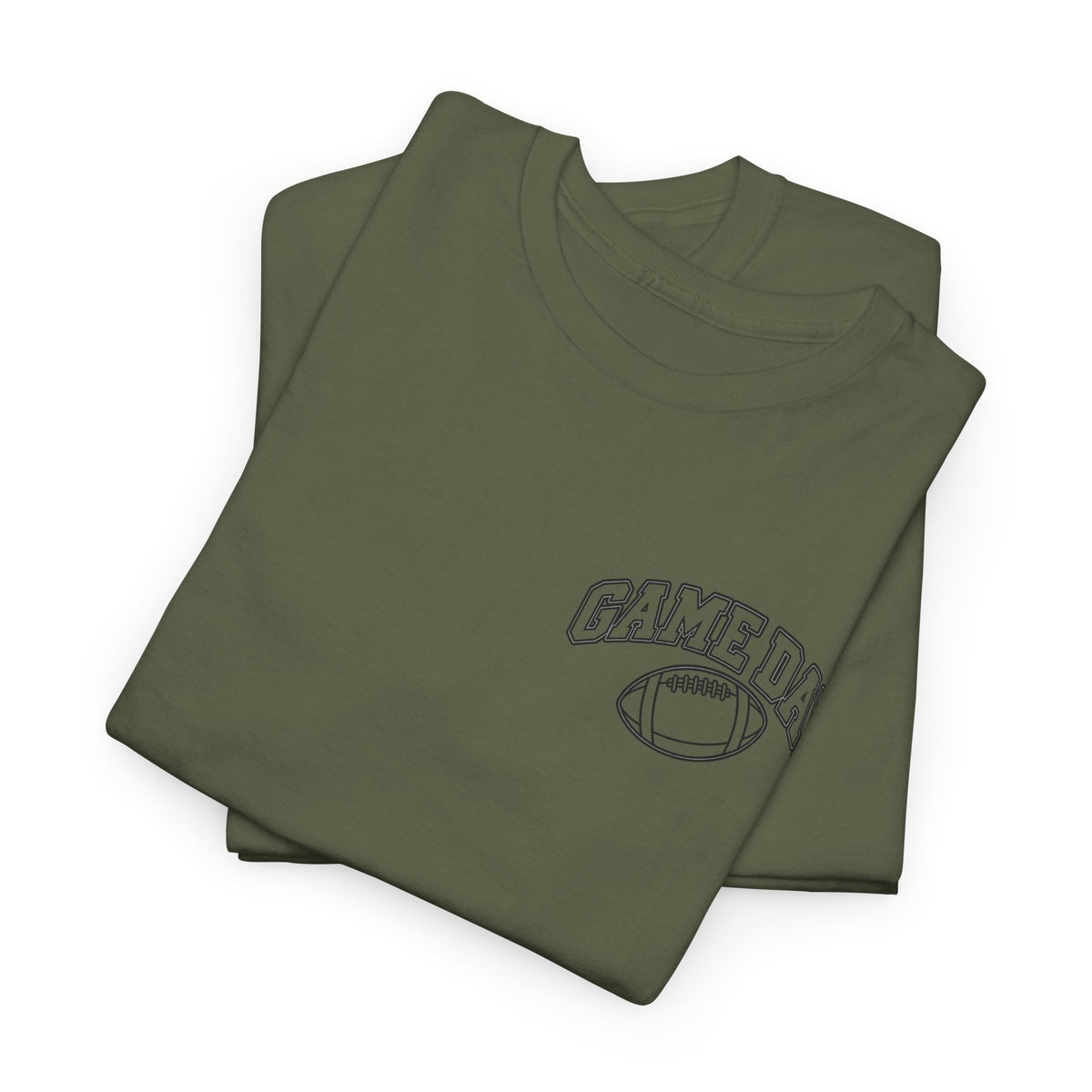 Game Day Football Tee — Minimal Chest Logo White T-Shirt