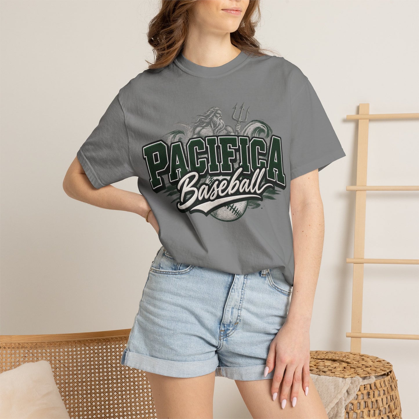 Pacifica Baseball T‑Shirt – Retro Trident Sports Tee