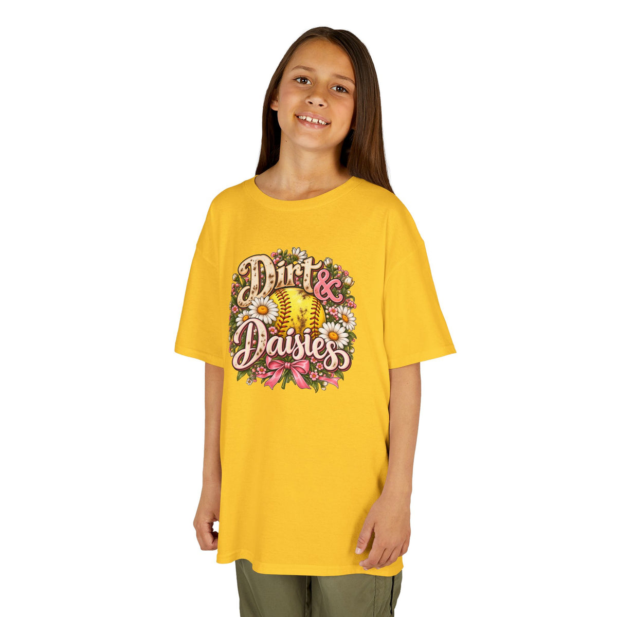 Kids 'Dirt & Daisies' Softball Floral Tee