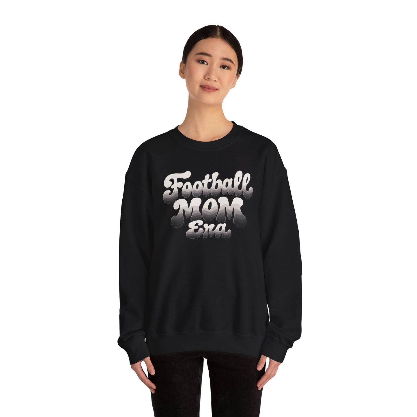 Football Mom Epic Crewneck Sweatshirt — Retro Bubble Letter Graphic