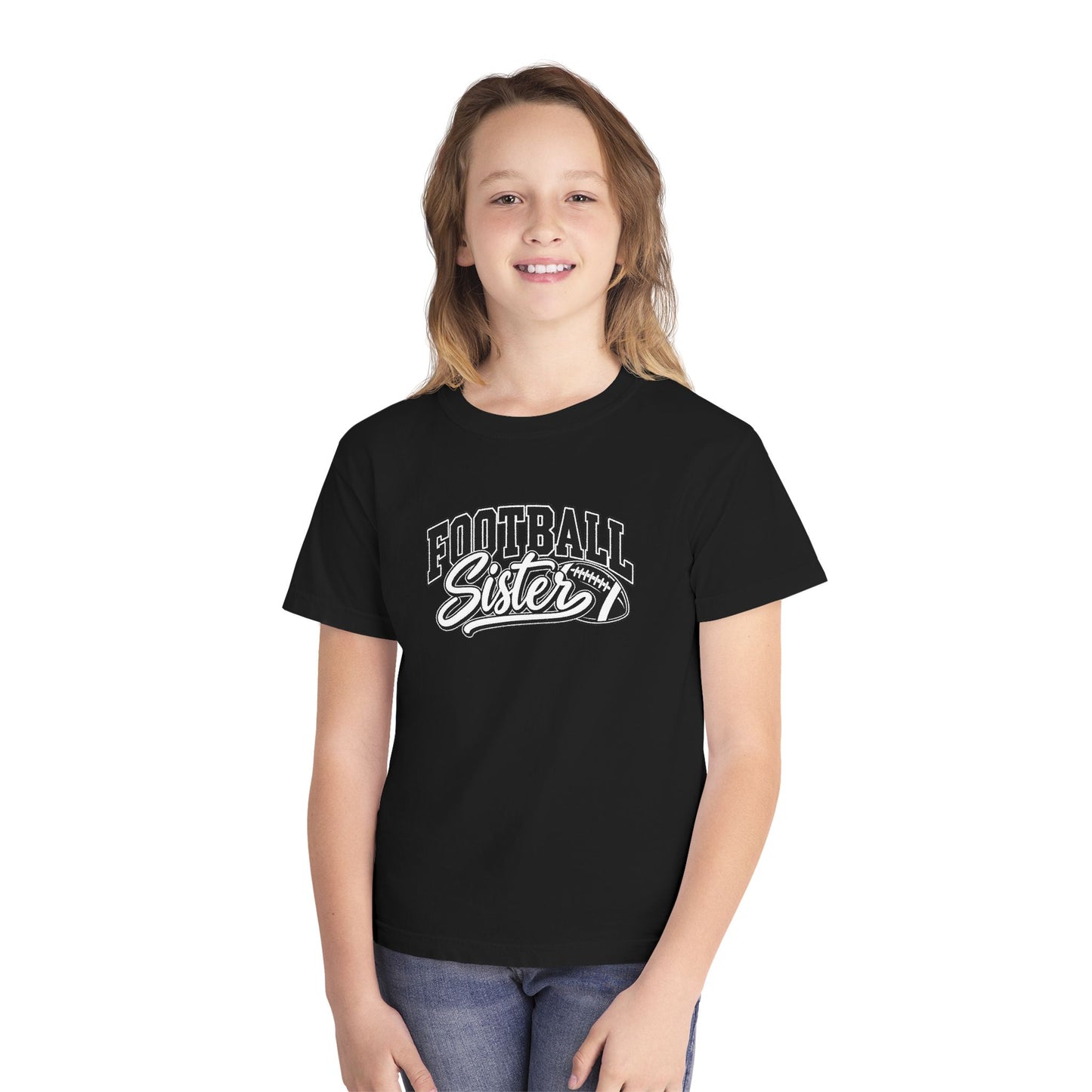 Youth Tee — "Football Sister" Graphic T‑Shirt (Kids' Game Day Shirt)