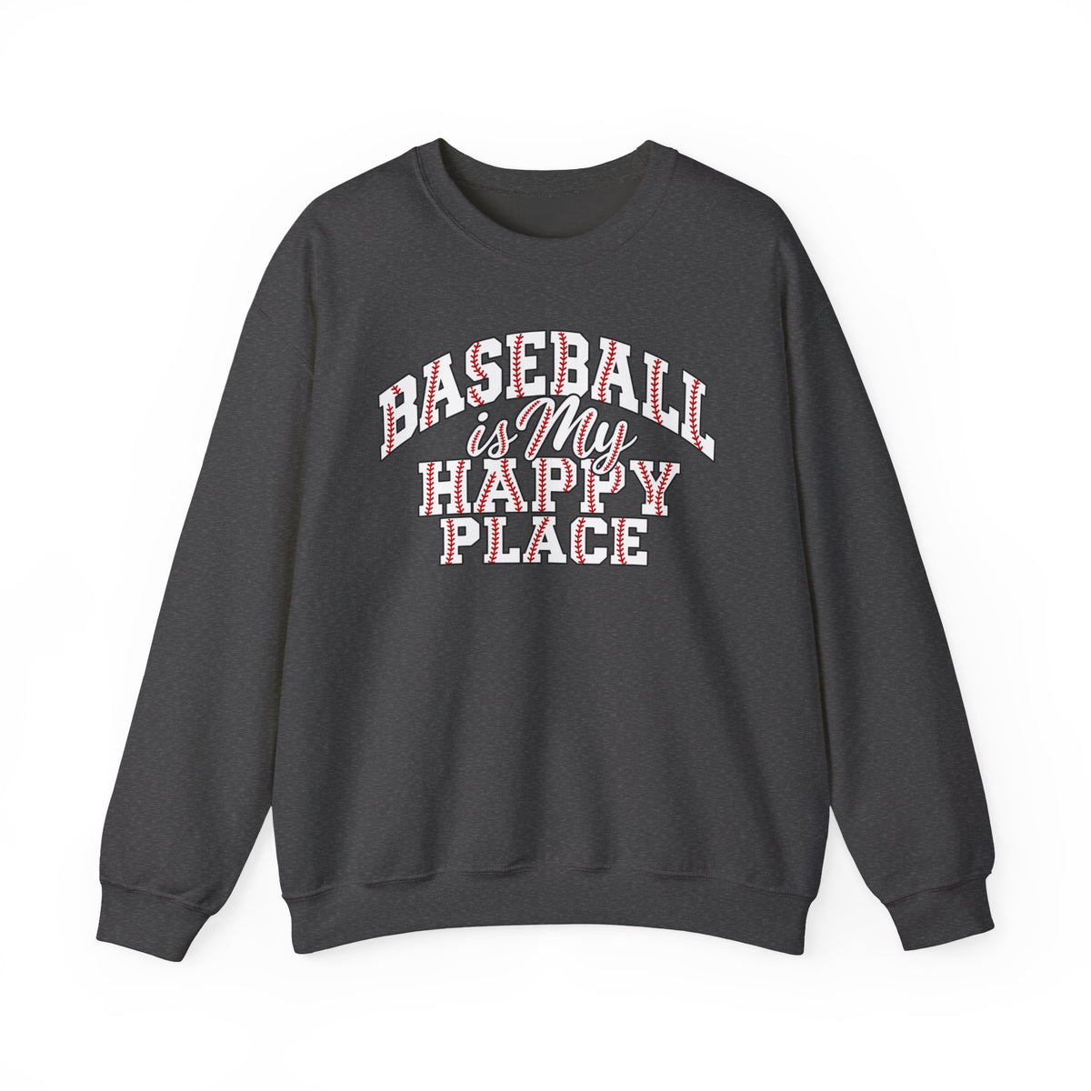 Baseball Is My Happy Place Crewneck Sweatshirt