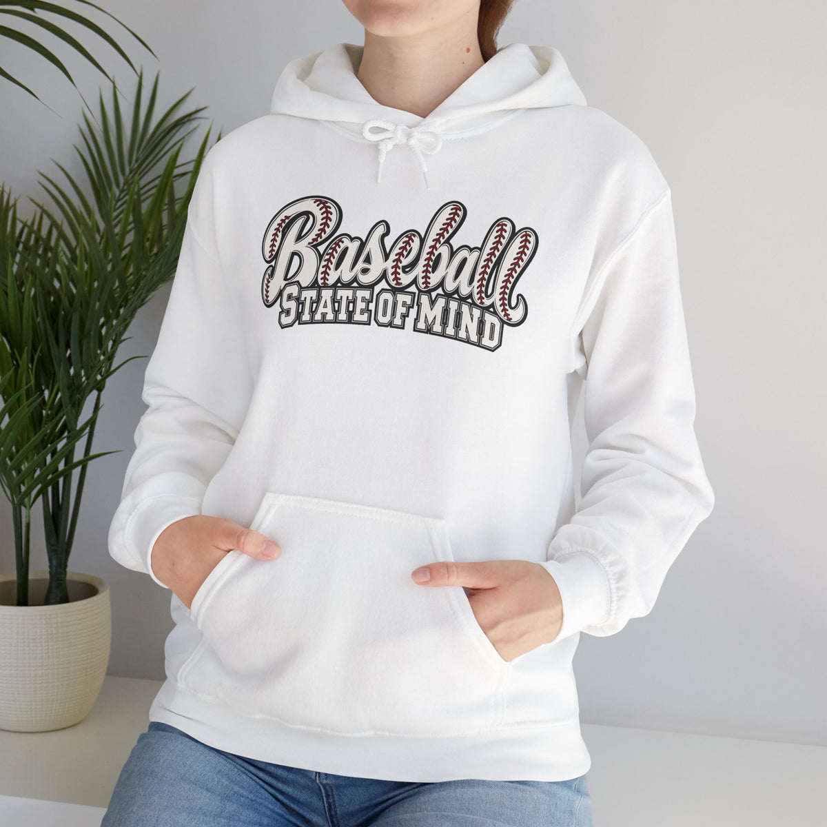 Baseball State of Mind Hoodie — Retro Script Baseball Pullover