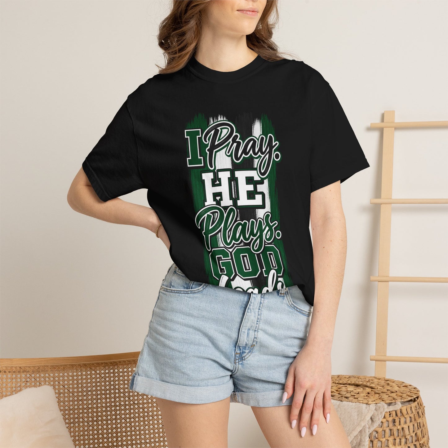 I Pray He Plays God Leads T-Shirt