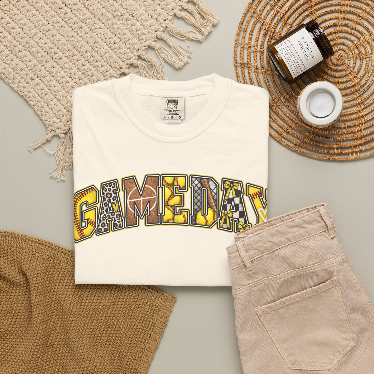 Softball Gameday Retro Patchwork T-Shirt