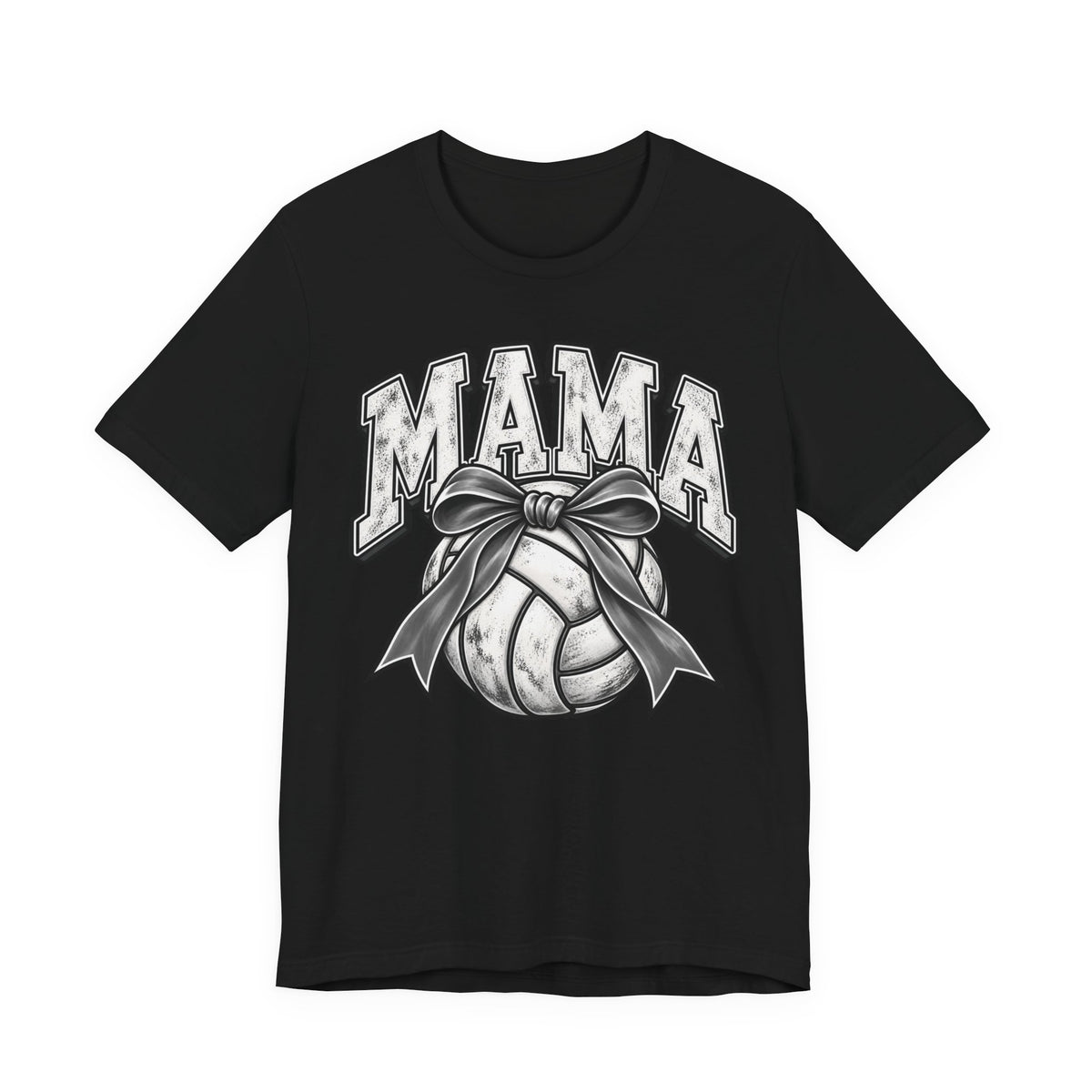 Volleyball Mama Tee — Mom Volleyball Shirt with Ribboned Ball Graphic