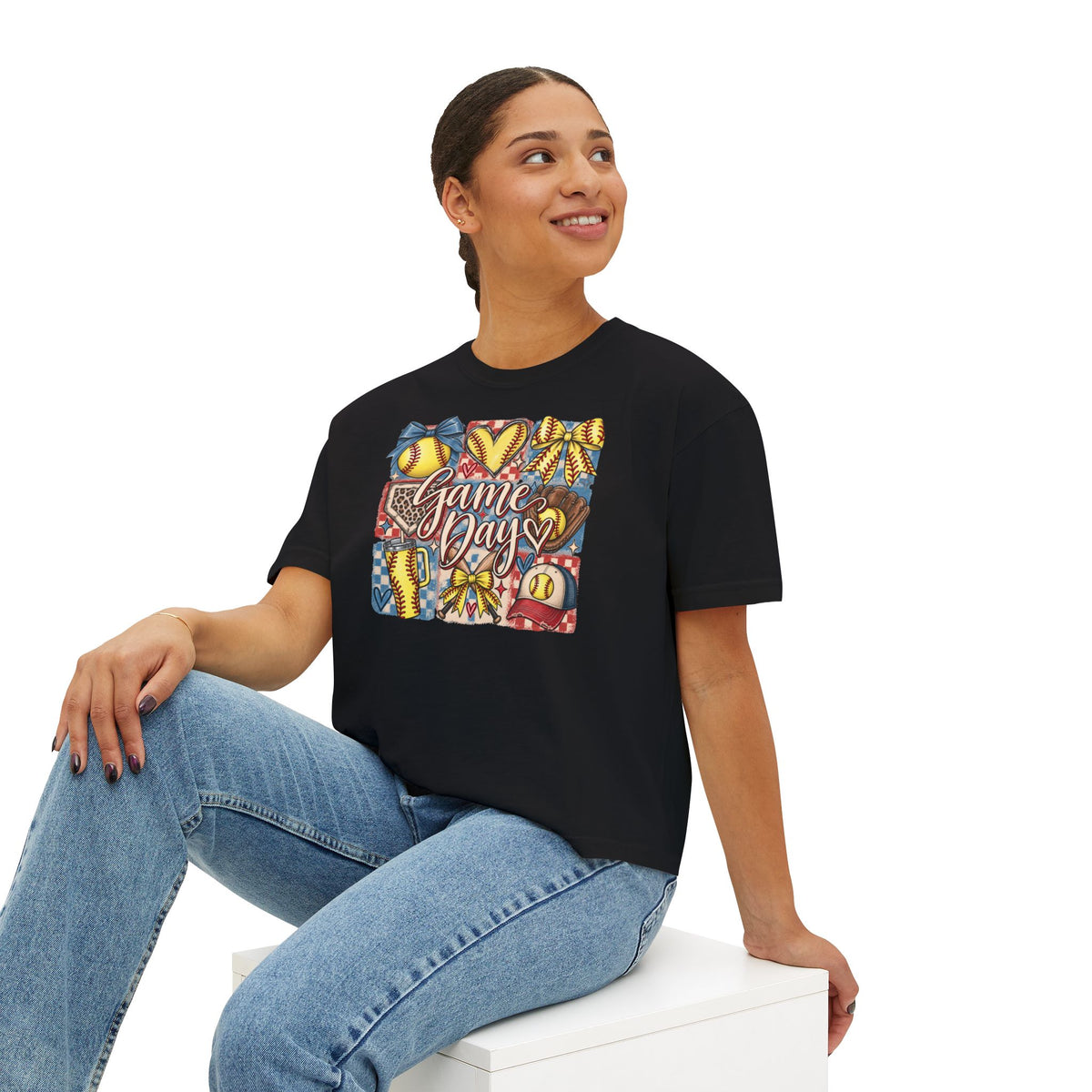 Game Day Softball Women's Boxy Tee