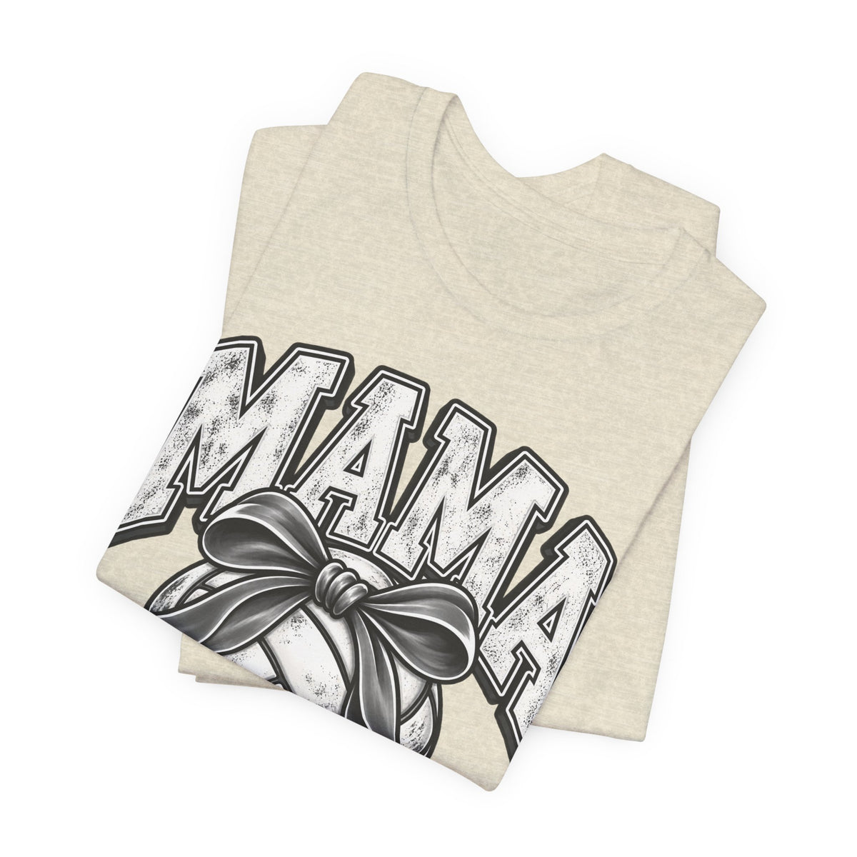Volleyball Mama Tee — Mom Volleyball Shirt with Ribboned Ball Graphic