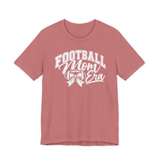 Football Mom Era T-Shirt – Cute Pink Game Day Tee with Football Ribbon