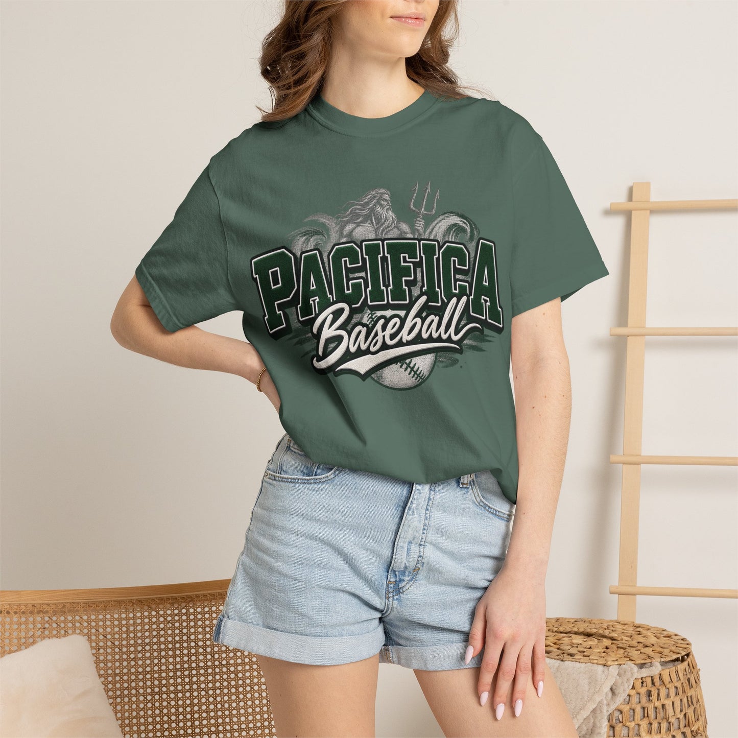 Pacifica Baseball T‑Shirt – Retro Trident Sports Tee