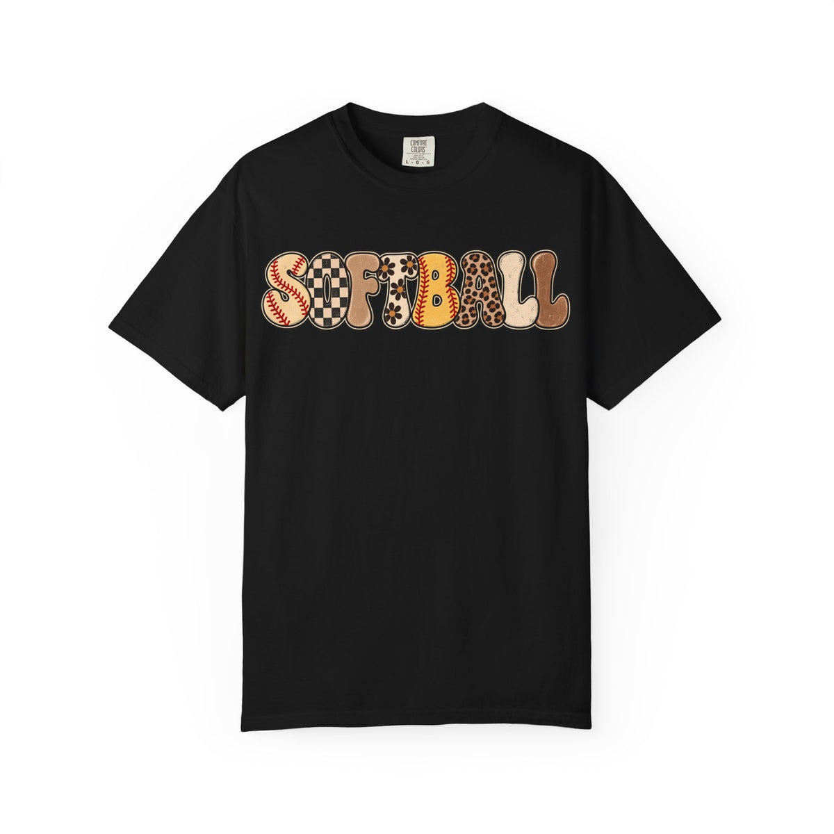 Softball Retro Graphic T-Shirt — Vintage Patterned Lettering