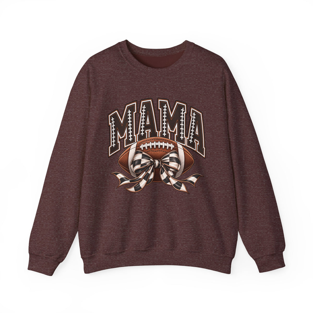 Mama Football Crewneck Sweatshirt — Vintage Gridiron Mom Graphic