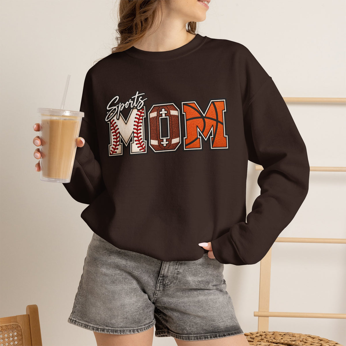 Sports Mom Crewneck Sweatshirt – Athletic Mom Graphic Pullover