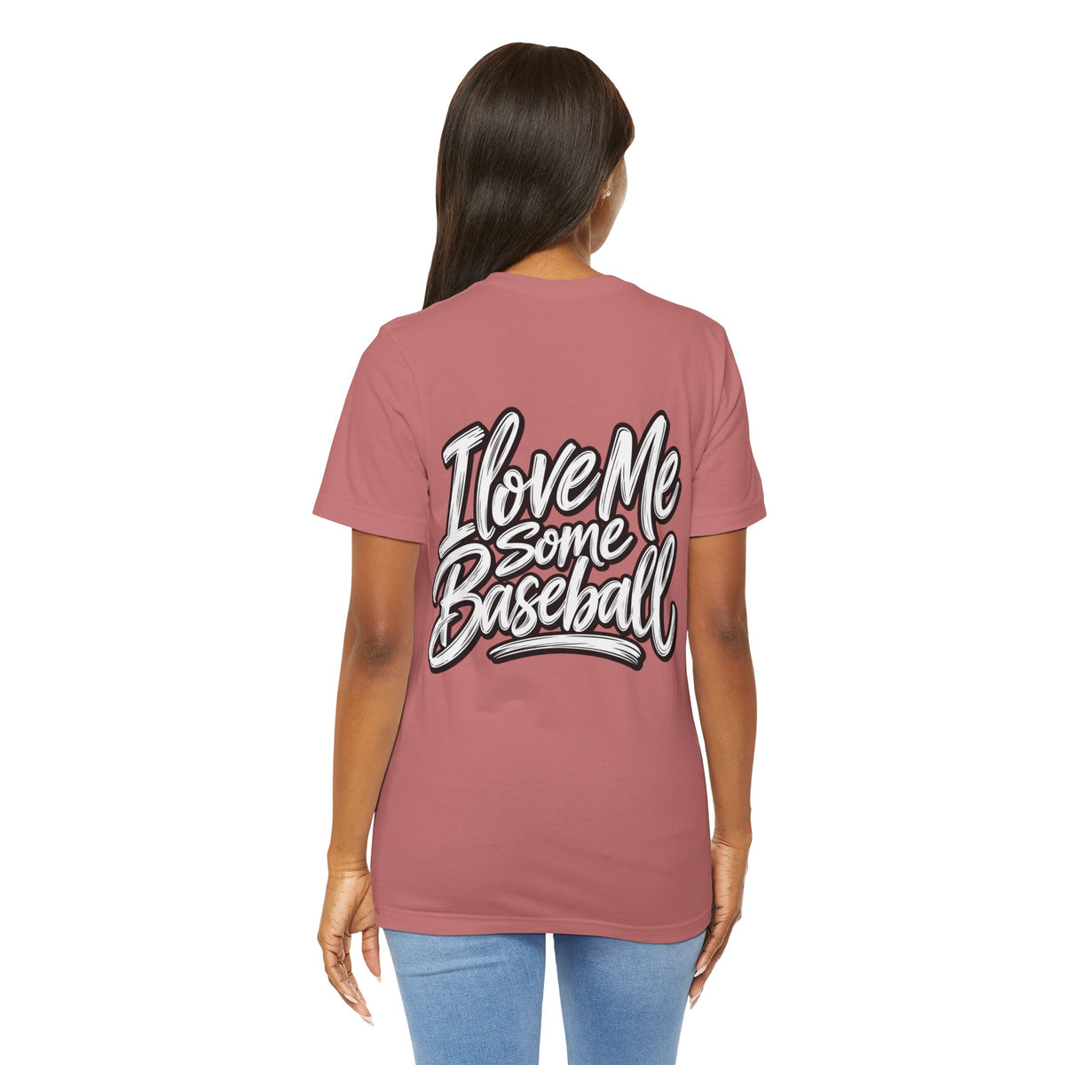 I Love Me Some Baseball T‑Shirt — Heart Baseball Graphic Tee