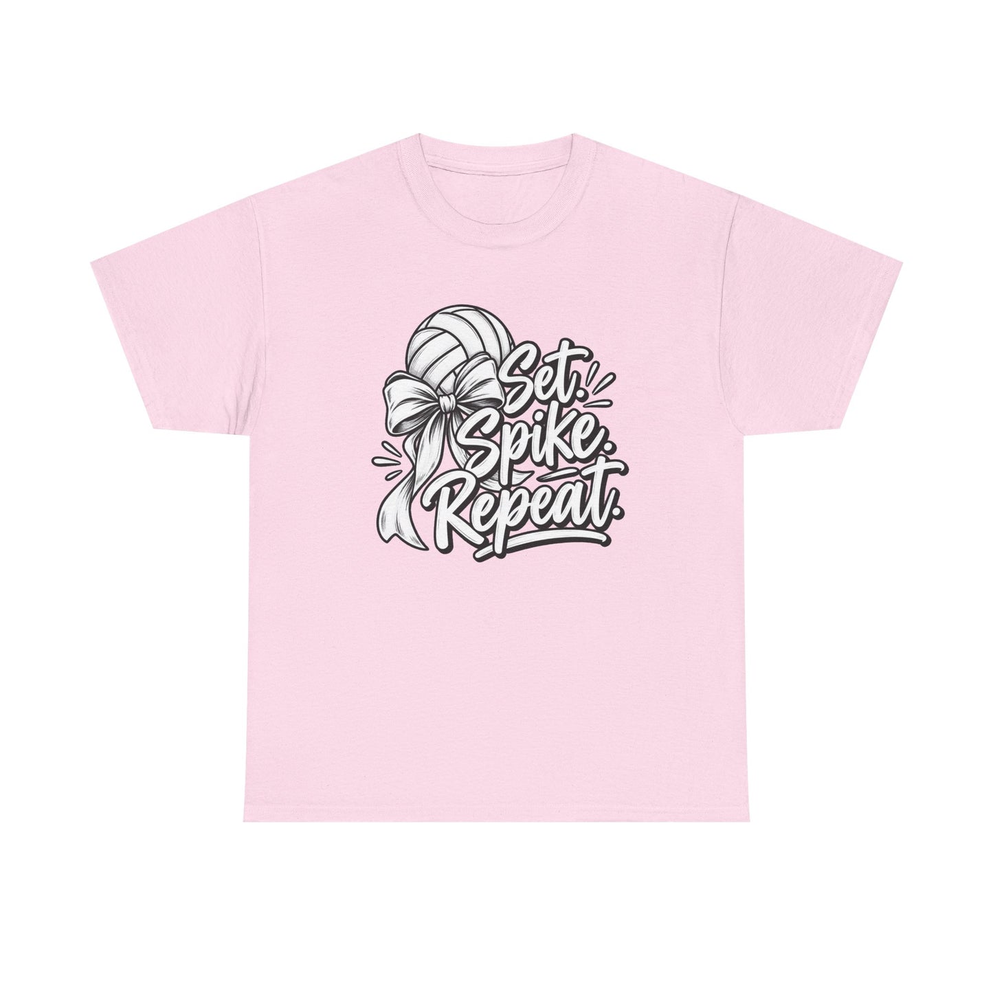 Volleyball Tee – “Set, Spike, Repeat” Graphic T-Shirt