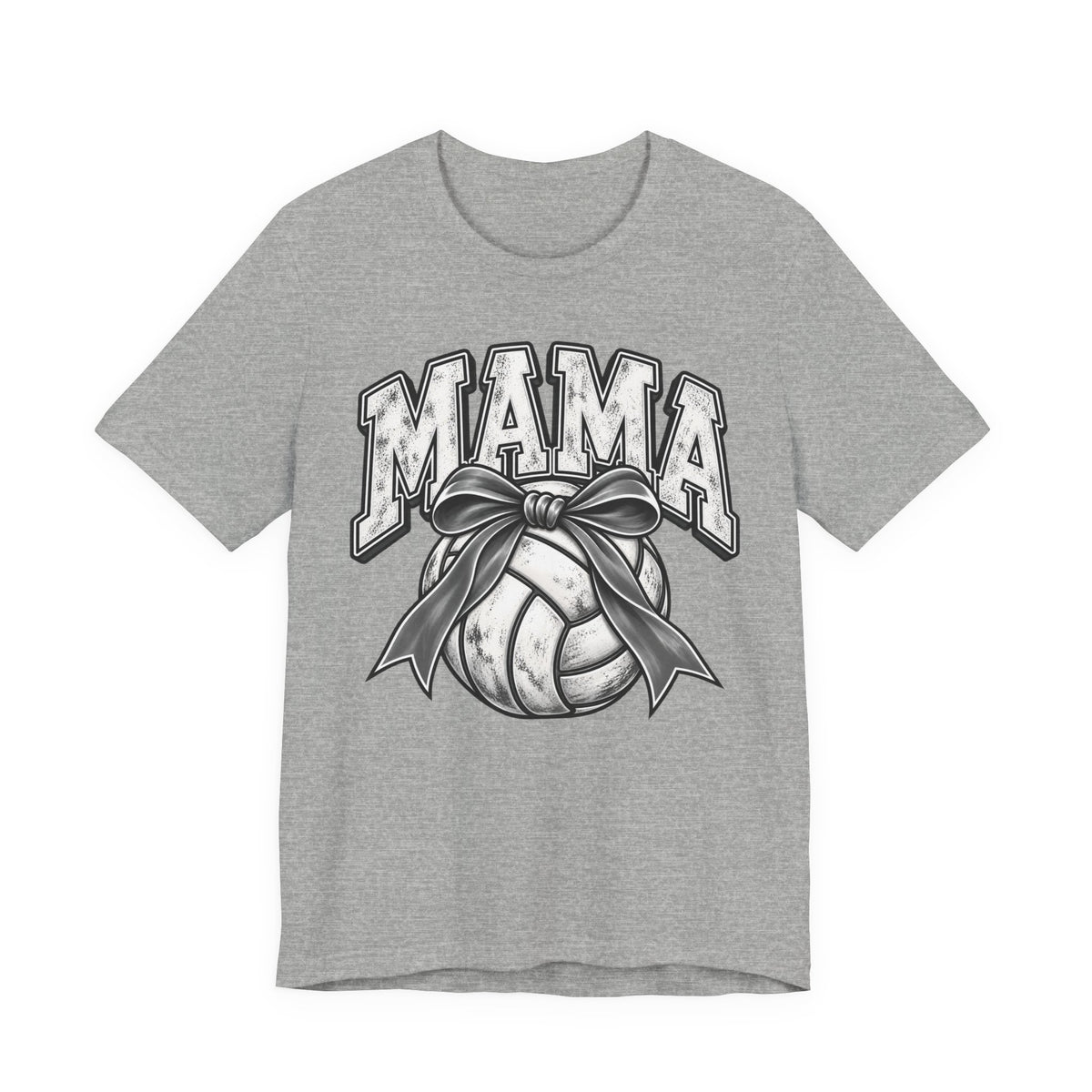 Volleyball Mama Tee — Mom Volleyball Shirt with Ribboned Ball Graphic
