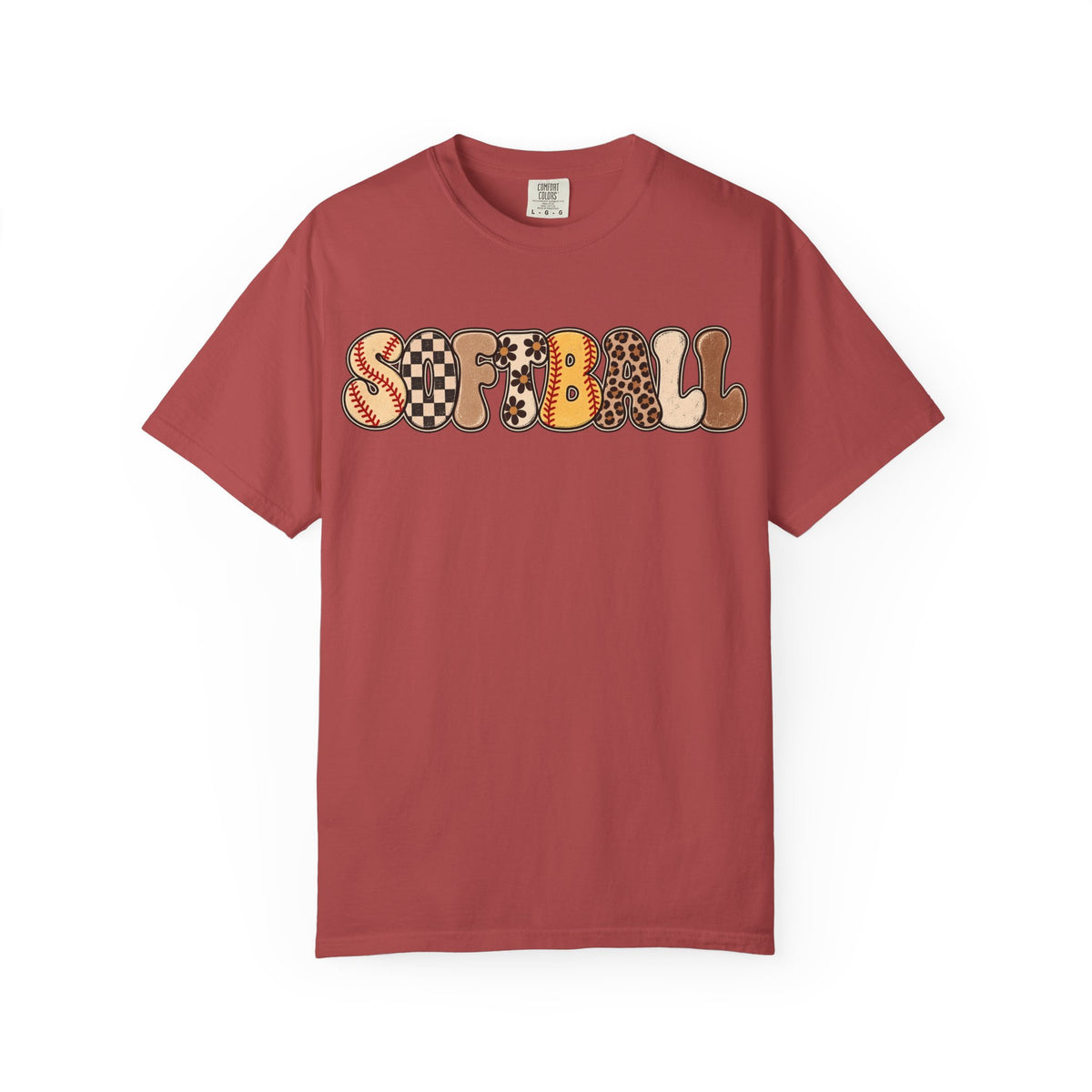Softball Retro Graphic T-Shirt — Vintage Patterned Lettering