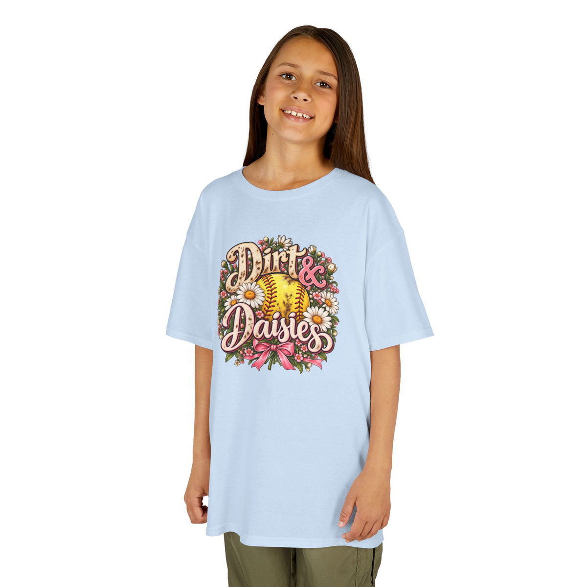 Kids 'Dirt & Daisies' Softball Floral Tee