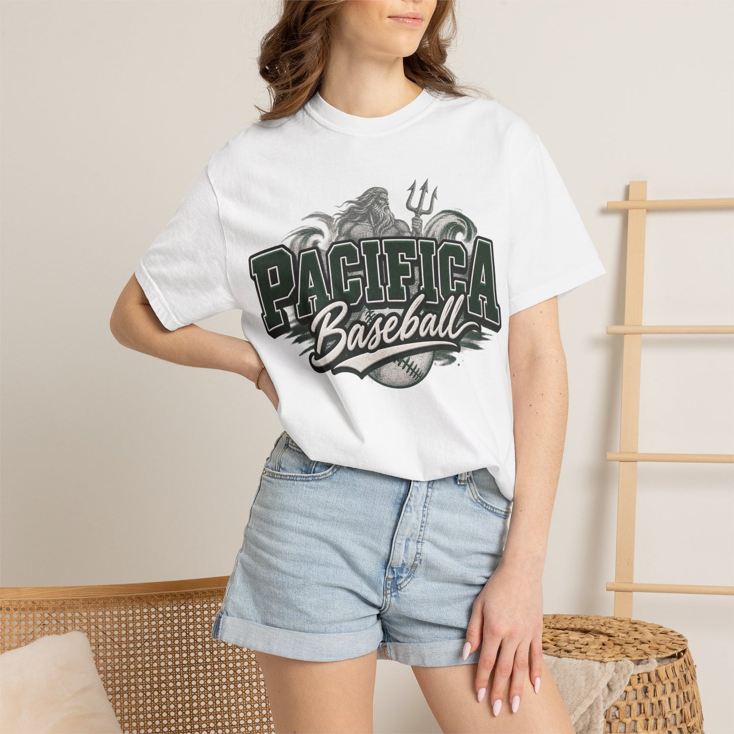 Pacifica Baseball T‑Shirt – Retro Trident Sports Tee
