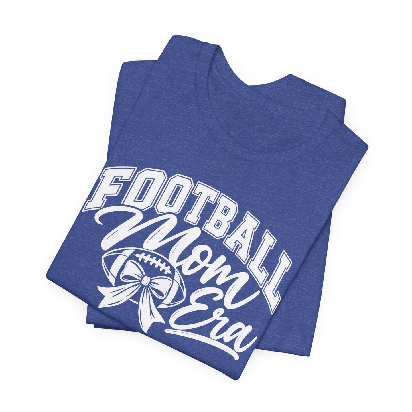 Football Mom Era T-Shirt – Cute Pink Game Day Tee with Football Ribbon