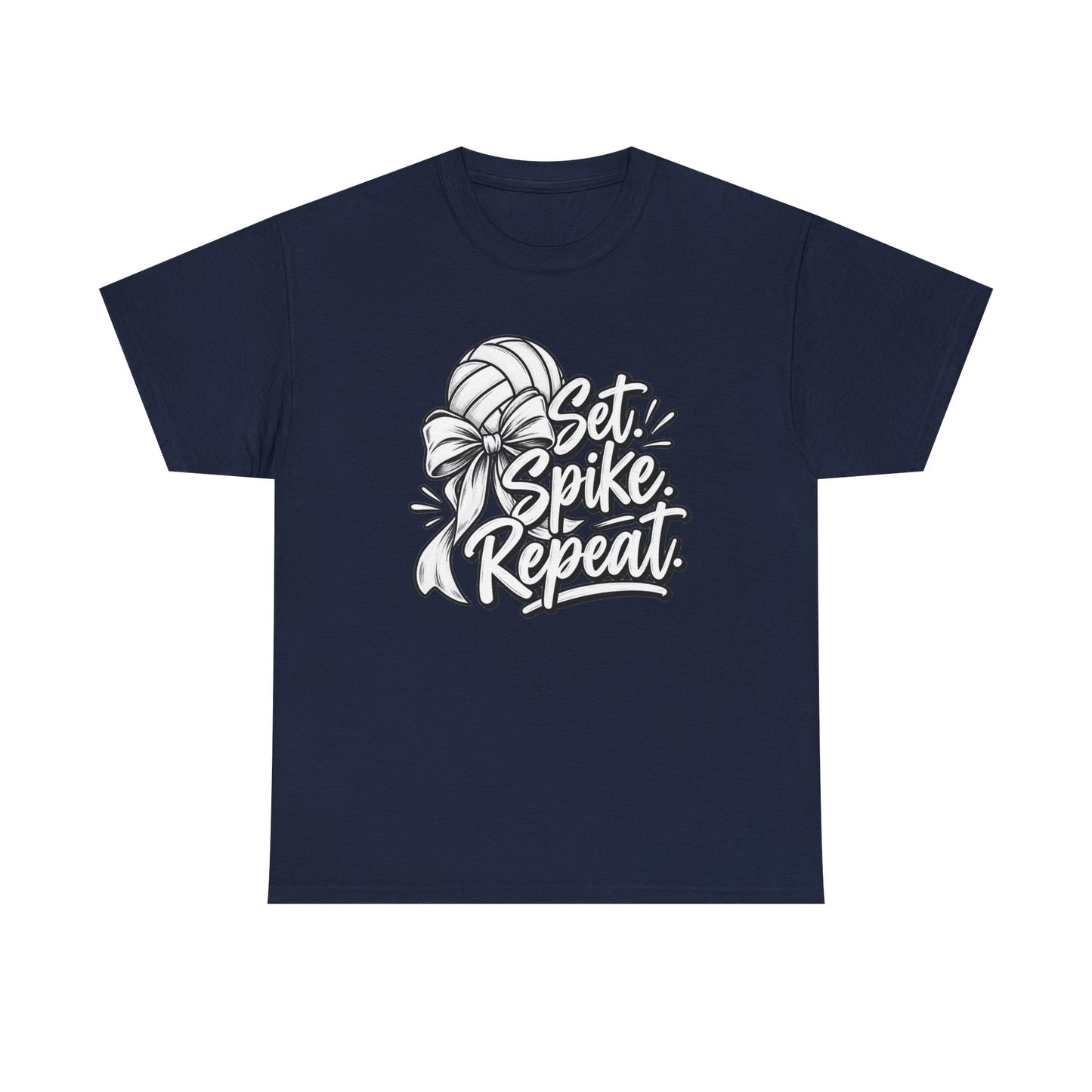 Volleyball Tee – “Set, Spike, Repeat” Graphic T-Shirt