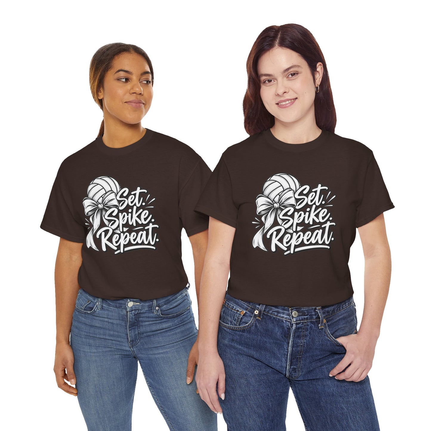Volleyball Tee – “Set, Spike, Repeat” Graphic T-Shirt