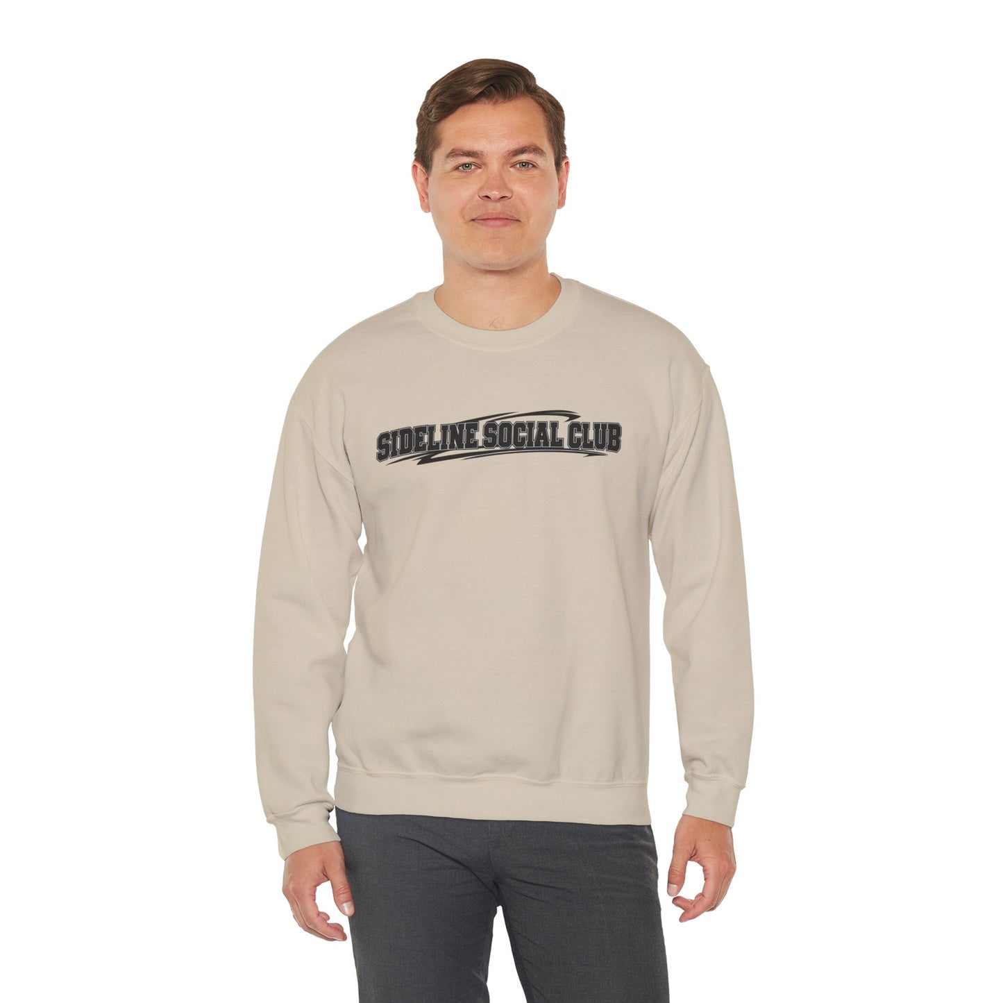 Crewneck Sweatshirt – "Sideline Social Club" Retro Athletic Graphic