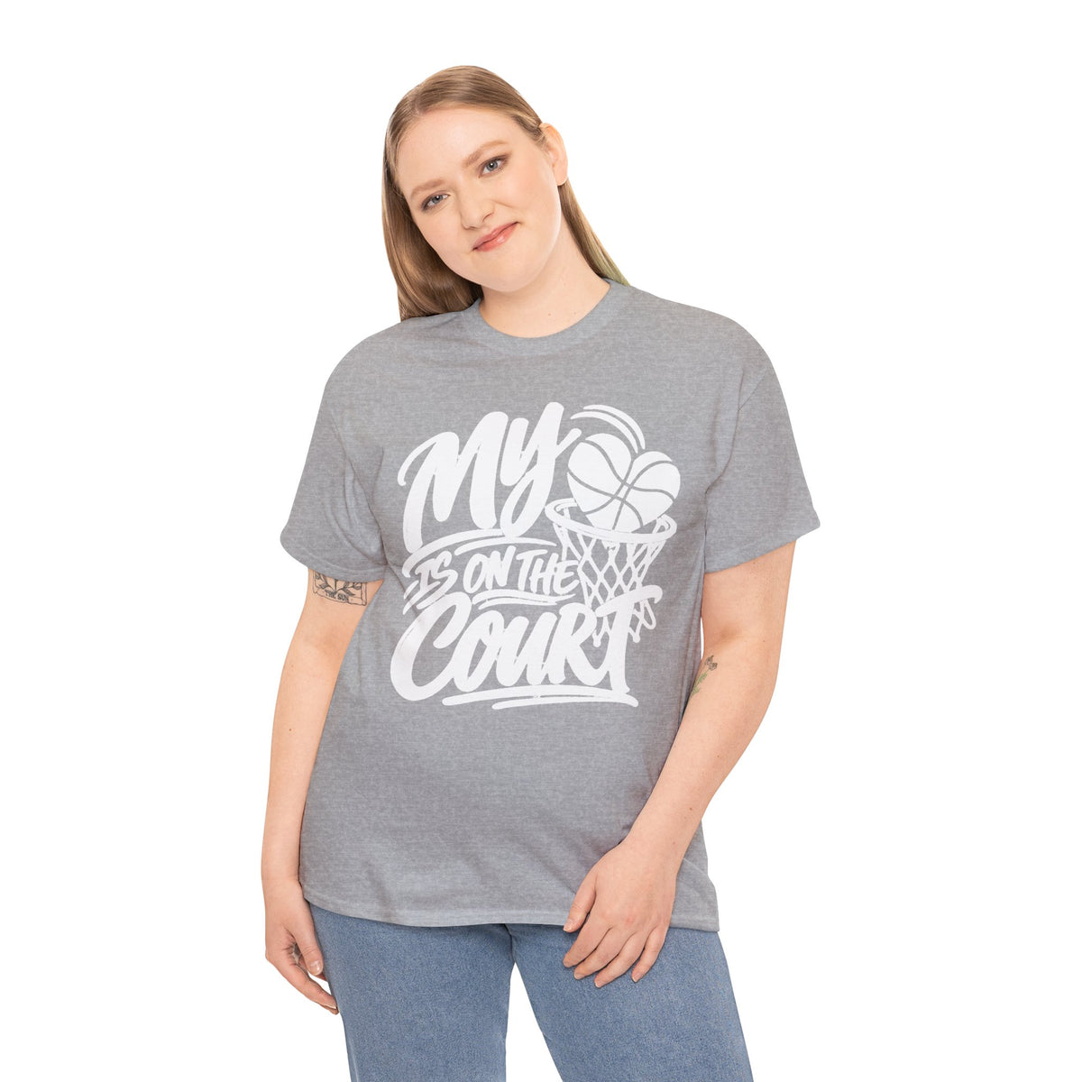 My Heart Is On The Court Basketball T-Shirt