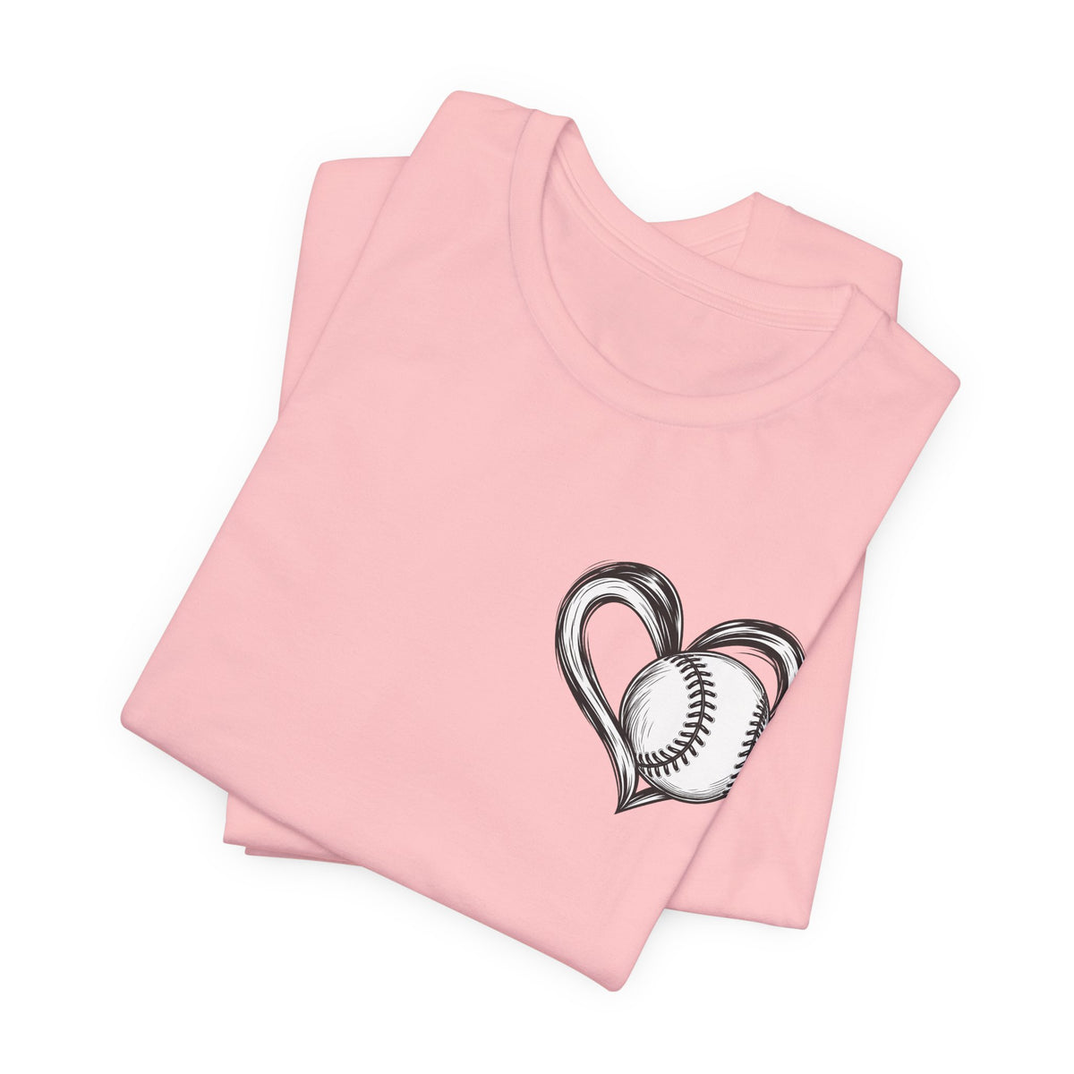 I Love Me Some Baseball T‑Shirt — Heart Baseball Graphic Tee