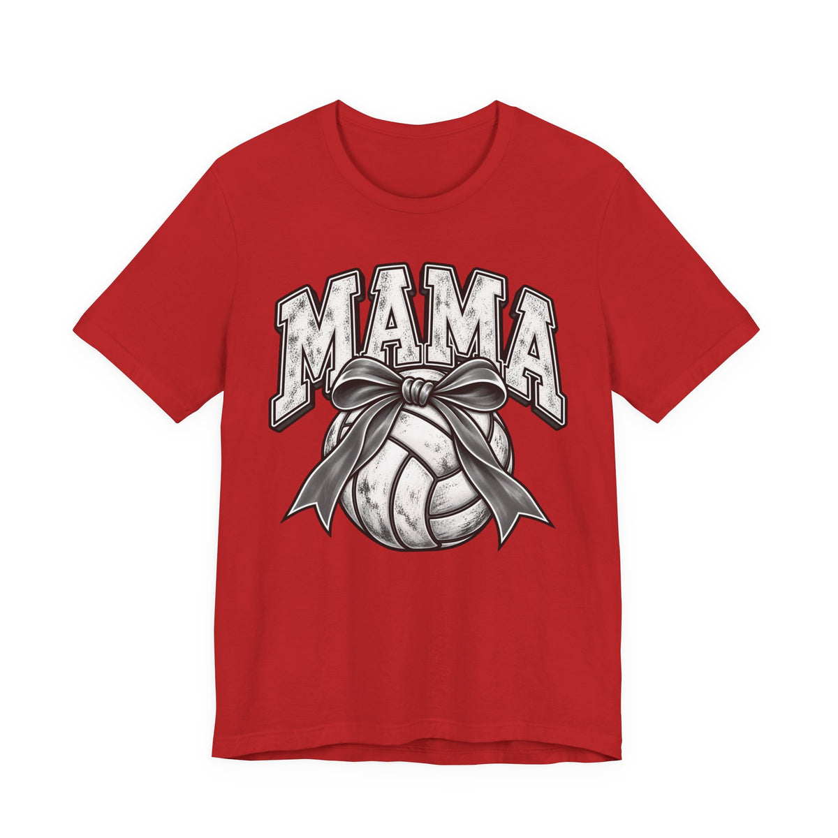 Volleyball Mama Tee — Mom Volleyball Shirt with Ribboned Ball Graphic
