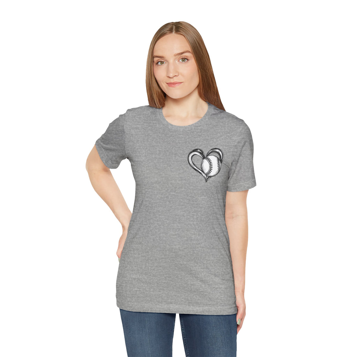 I Love Me Some Baseball T‑Shirt — Heart Baseball Graphic Tee