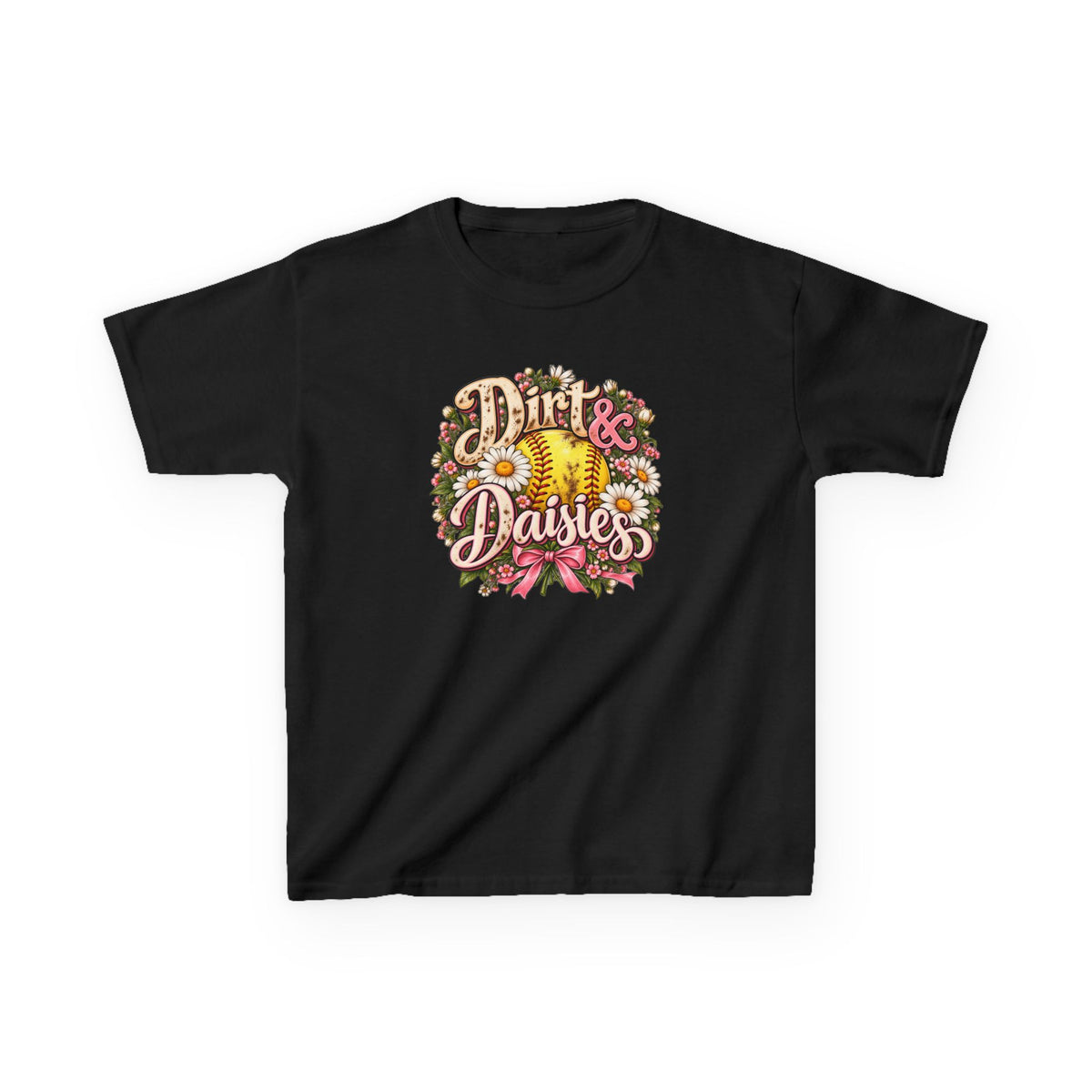 Kids 'Dirt & Daisies' Softball Floral Tee