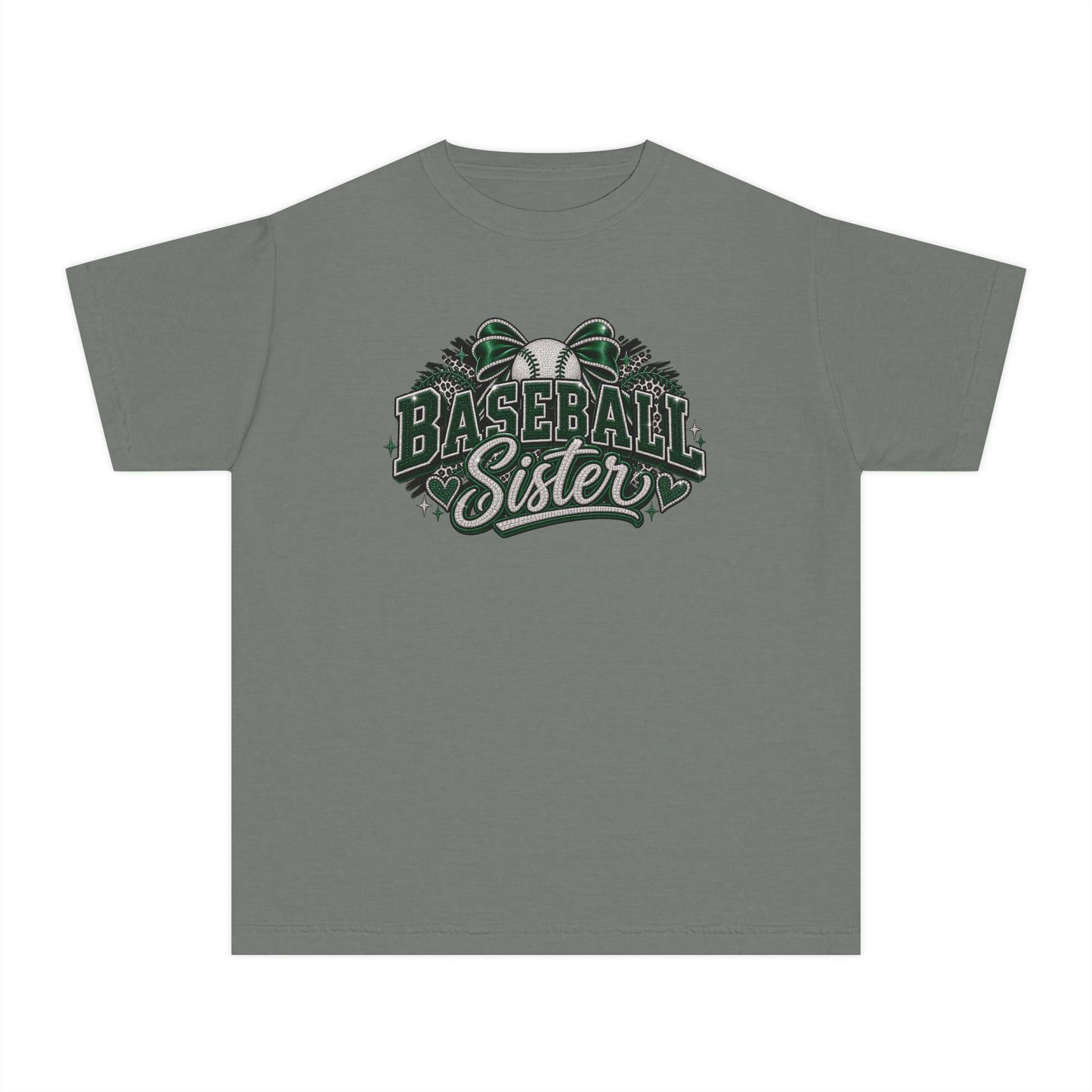 Baseball Sister Youth Tee - Cute Vintage Baseball Design for Girls, Team Spirit Gift