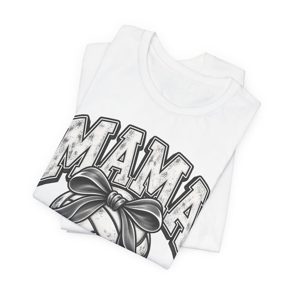 Volleyball Mama Tee — Mom Volleyball Shirt with Ribboned Ball Graphic