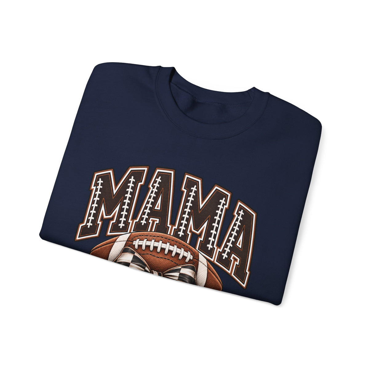 Mama Football Crewneck Sweatshirt — Vintage Gridiron Mom Graphic