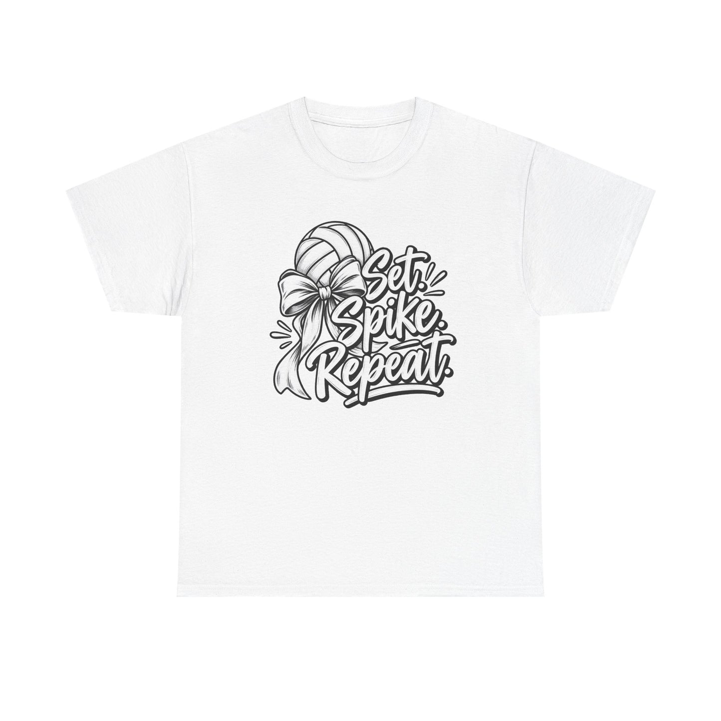 Volleyball Tee – “Set, Spike, Repeat” Graphic T-Shirt