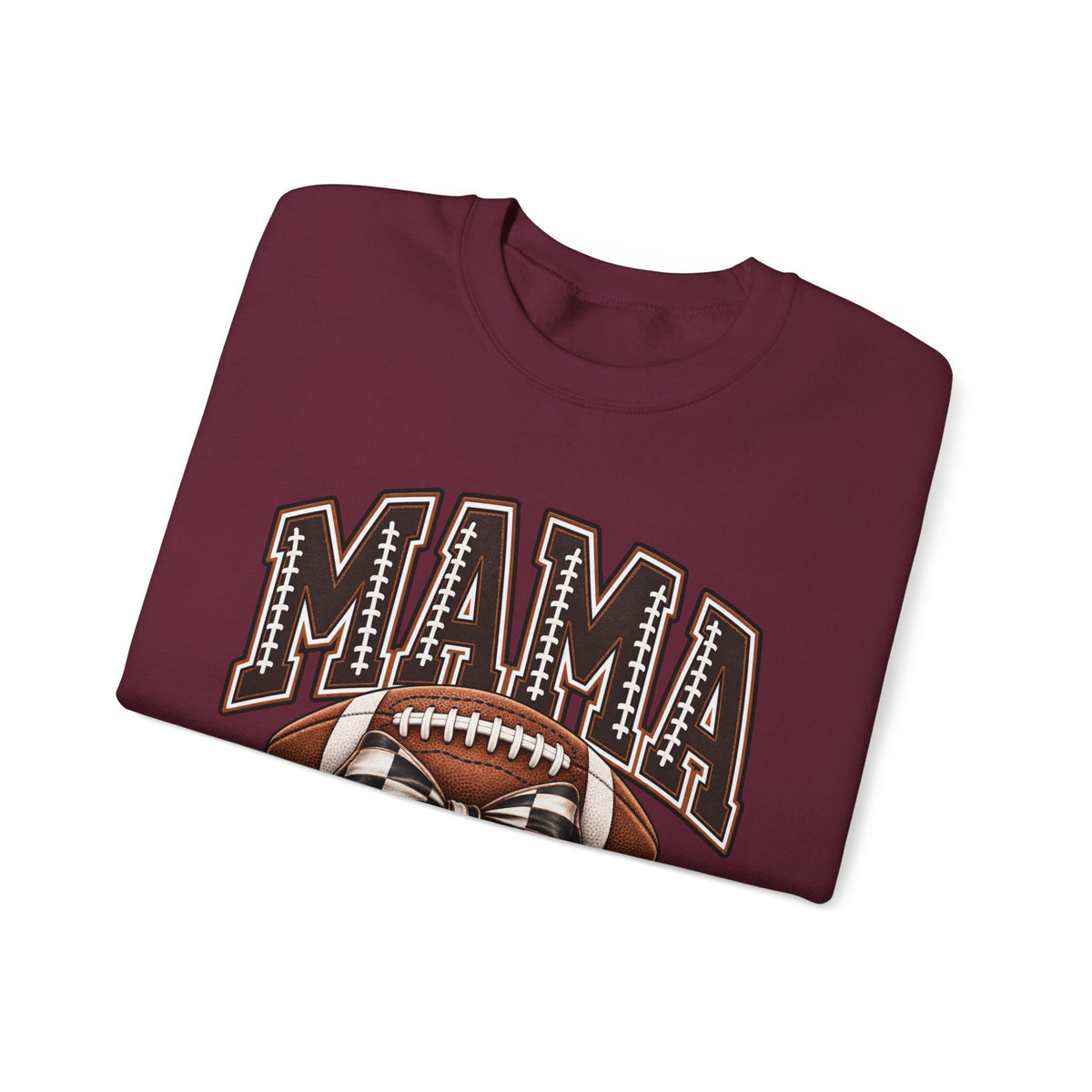 Mama Football Crewneck Sweatshirt — Vintage Gridiron Mom Graphic