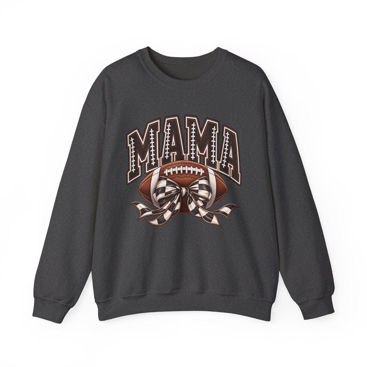 Mama Football Crewneck Sweatshirt — Vintage Gridiron Mom Graphic